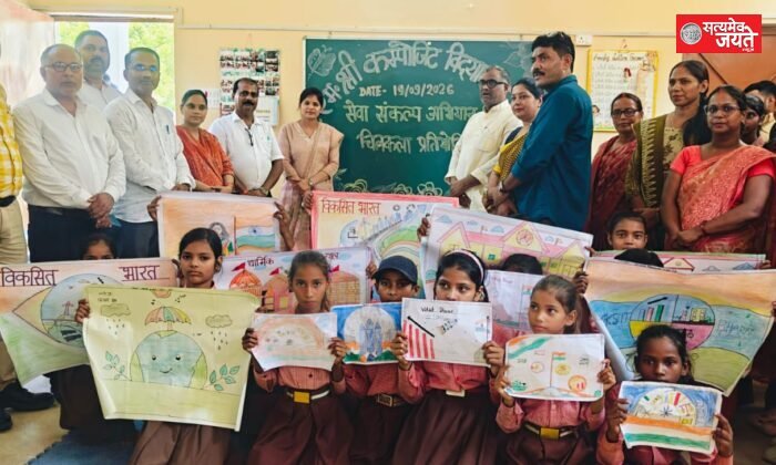सेवा संकल्प अभियान में बच्चों ने दिखाई चित्रकारी प्रतिभा